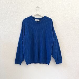 Vintage Cobalt Blue Cotton Sweater